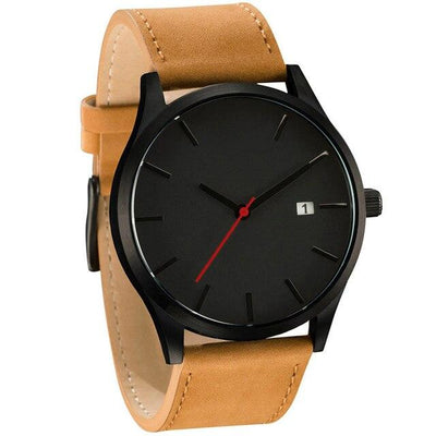 2018 Best Sell Watch Men Popular Low-key Minimalist Connotation Leather Men's relogio masculino Quartz Wristwatch Fashion Saati