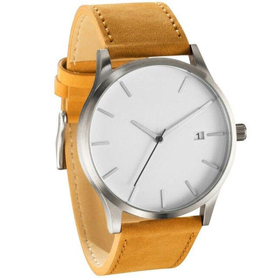 2018 Best Sell Watch Men Popular Low-key Minimalist Connotation Leather Men's relogio masculino Quartz Wristwatch Fashion Saati