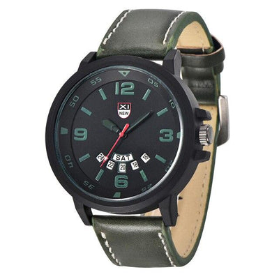 XINEW Top Brand Watch Fashion 2018 New Men's Leather Band Watches Military Sport Date WristWatches montre relogio masculino Saat