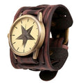 2018 Best Sell Watch Men Watches New Style Retro Punk Rock Brown Big Wide Leather Bracelet Cuff Cool relogio masculino reloj